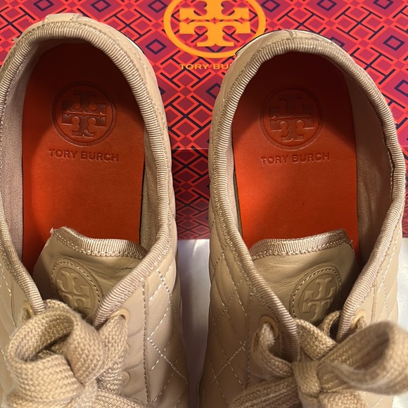 Tory Burch Blush 653 Caspe Quilted Sneaker-Vintage Mestico.Authentic. - Picture 3 of 10
